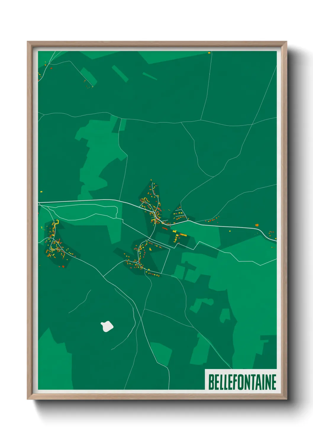 Une affiche de carte sur Bellefontaine