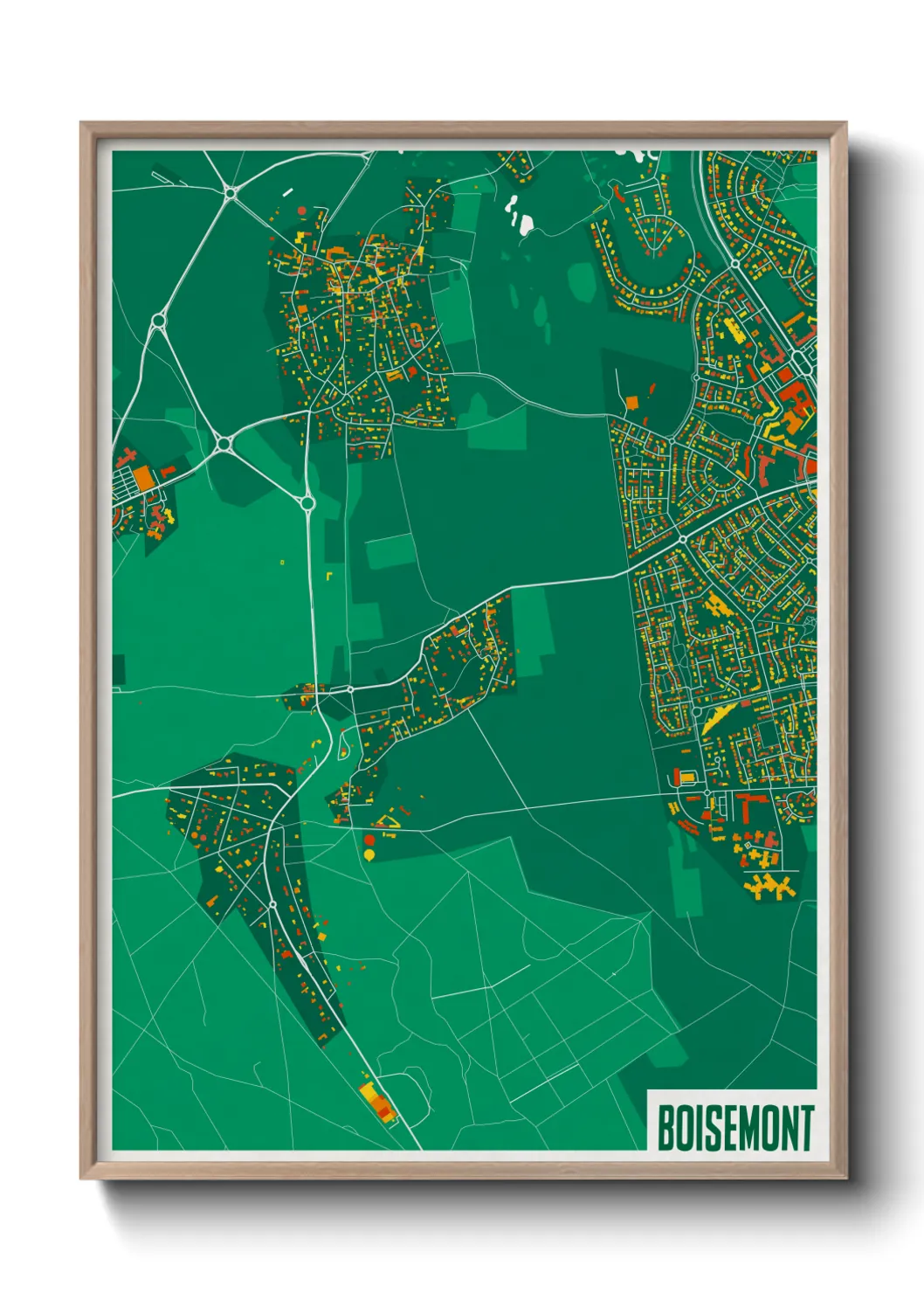 Une affiche de carte sur Boisemont