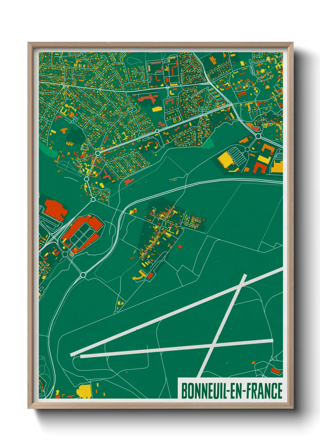 Une affiche de carte sur Bonneuil-en-France