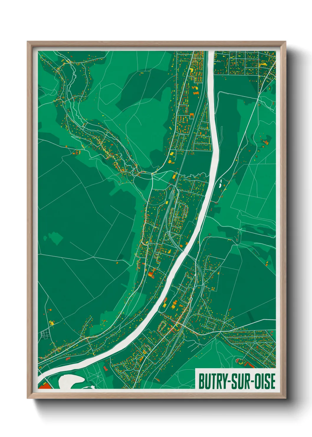 Une affiche de carte sur Butry-sur-Oise