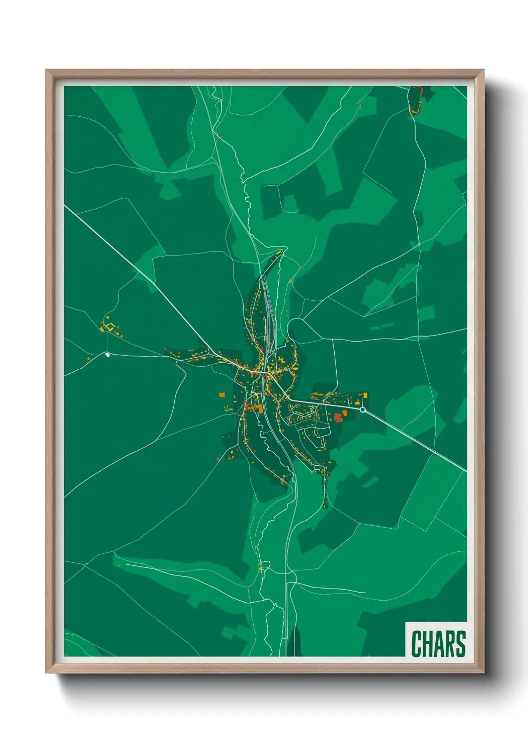 Une affiche de carte sur Chars