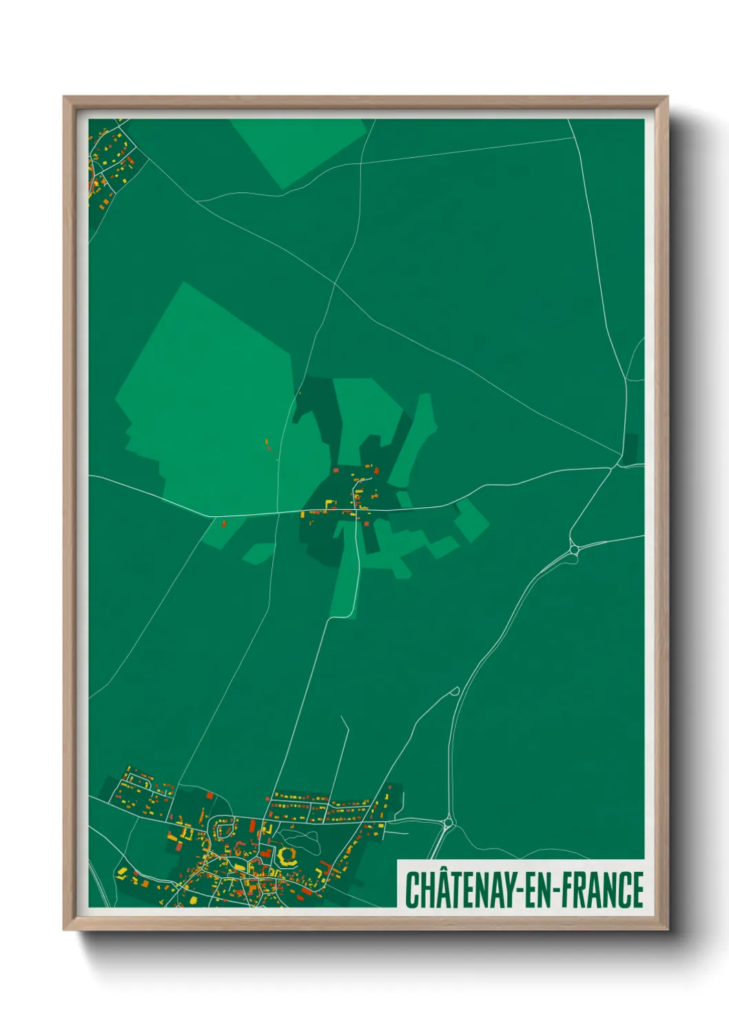 Une affiche de carte sur Châtenay-en-France