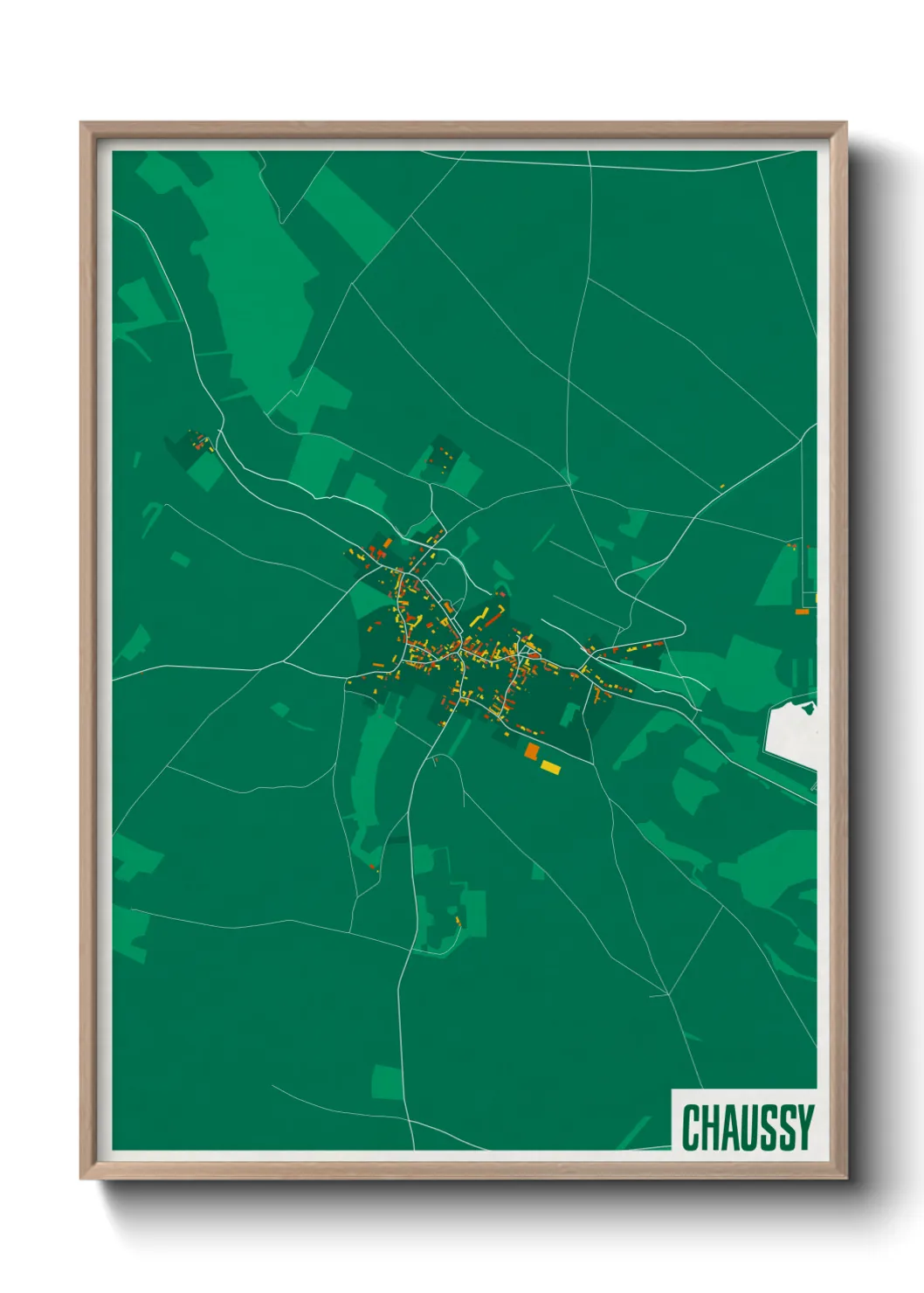Une affiche de carte sur Chaussy