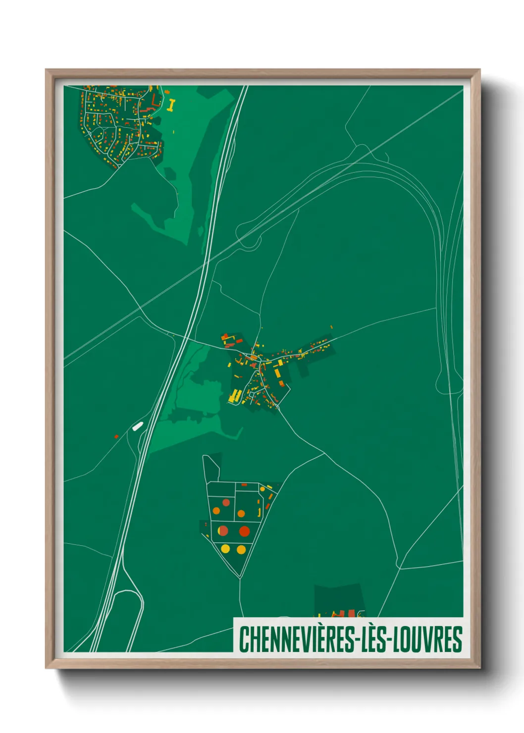 Une affiche de carte sur Chennevières-lès-Louvres