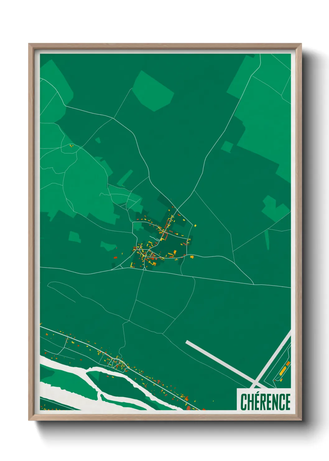 Une affiche de carte sur Chérence