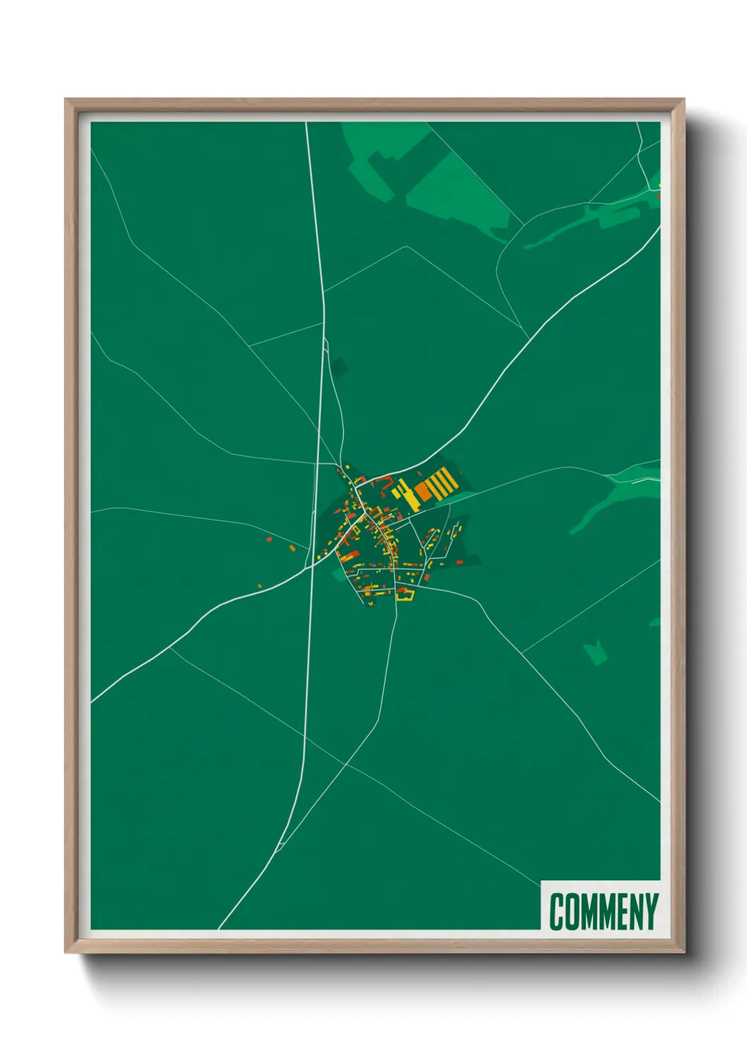 Une affiche de carte sur Commeny