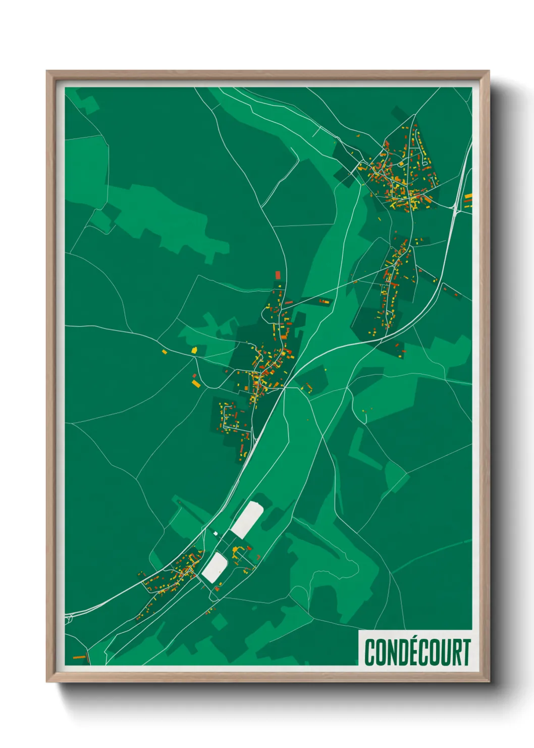 Une affiche de carte sur Condécourt