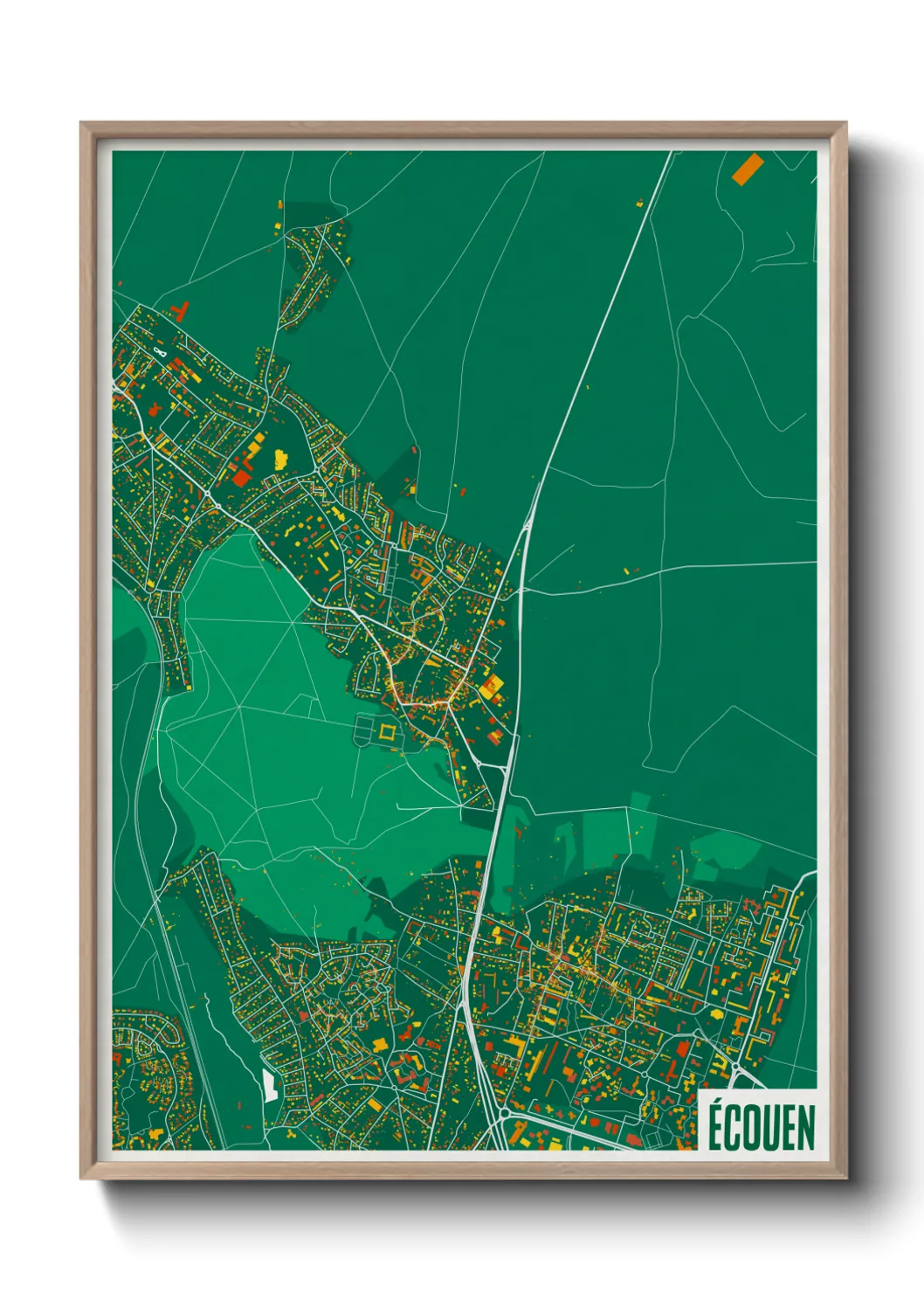 Une affiche de carte sur Écouen