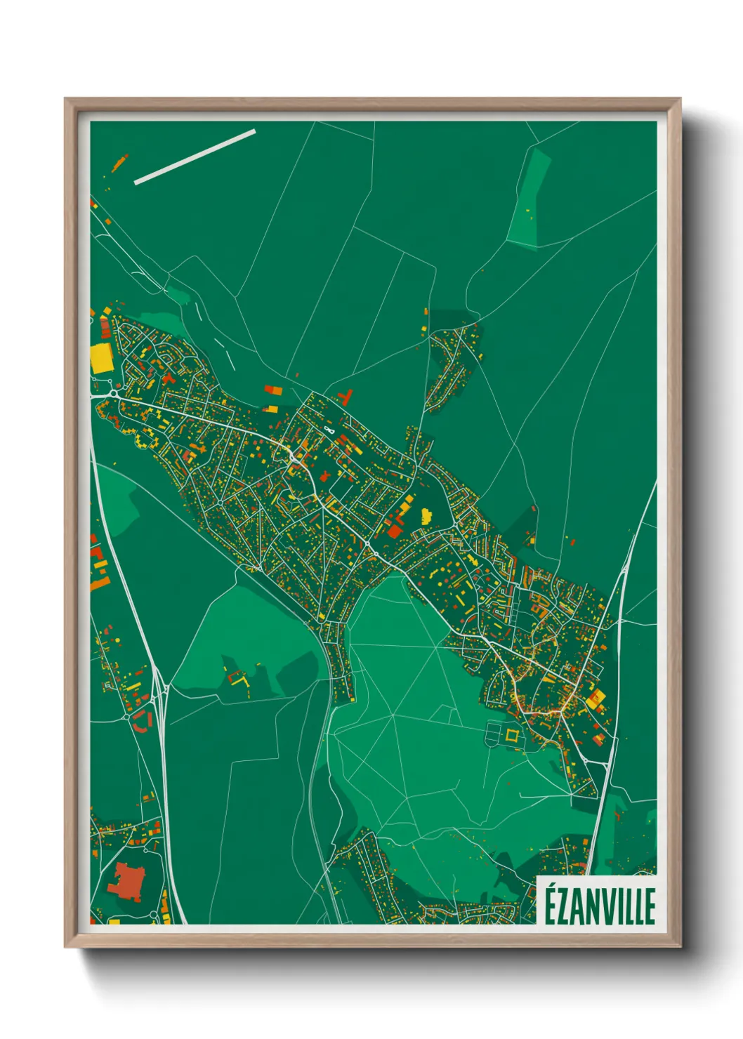 Une affiche de carte sur Ézanville