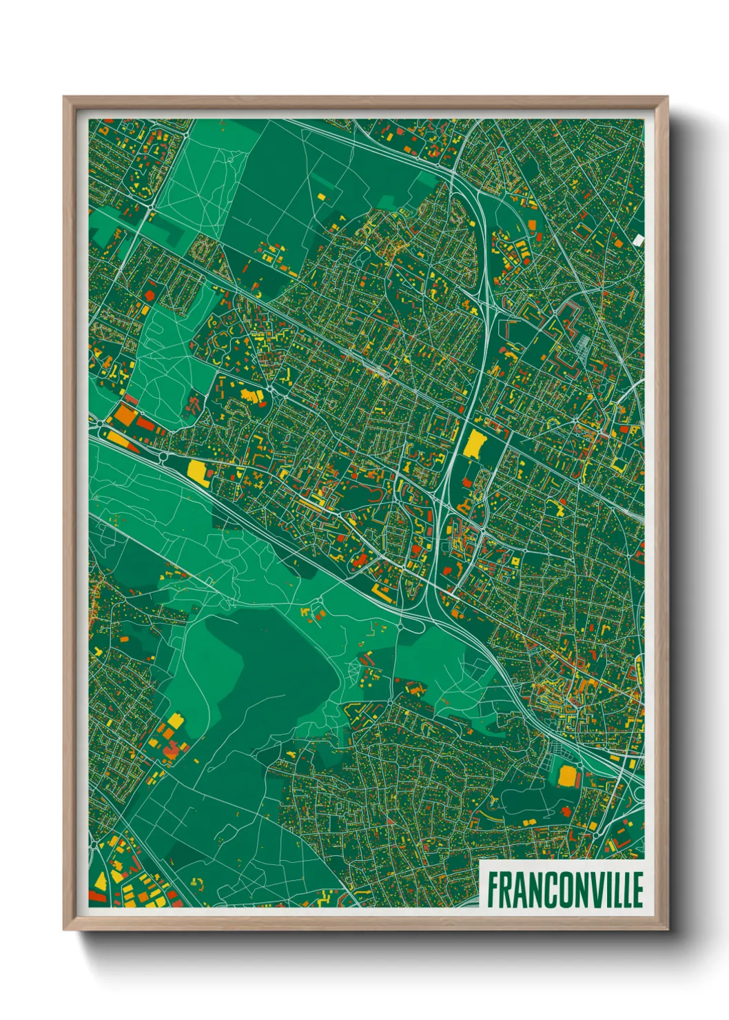 Une affiche de carte sur Franconville