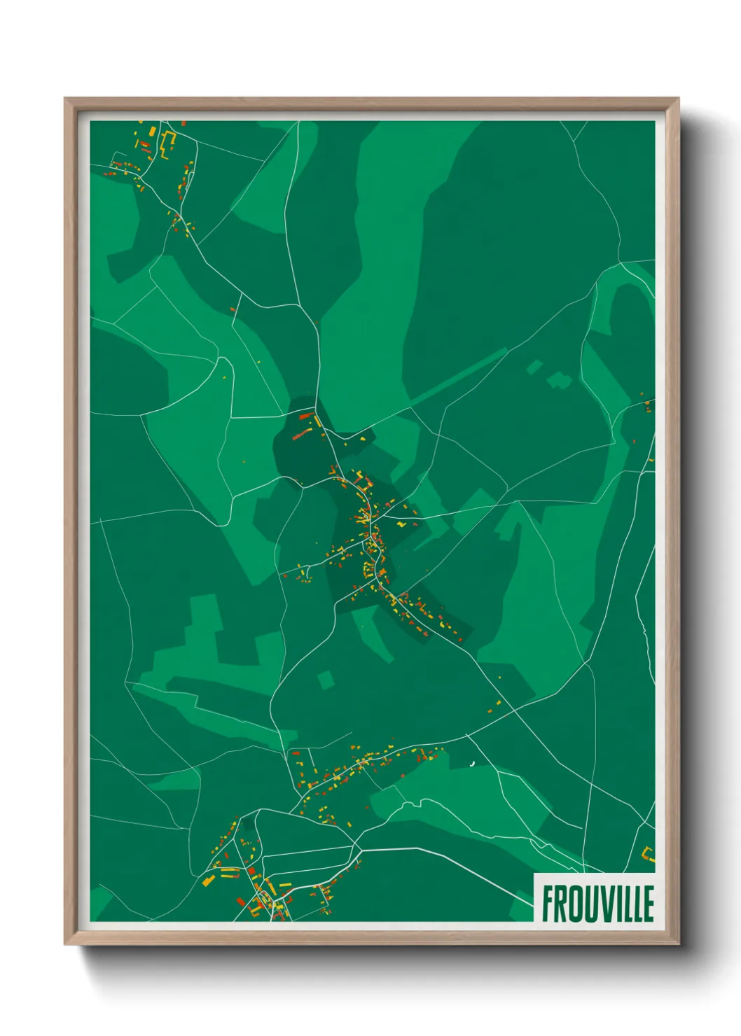 Une affiche de carte sur Frouville