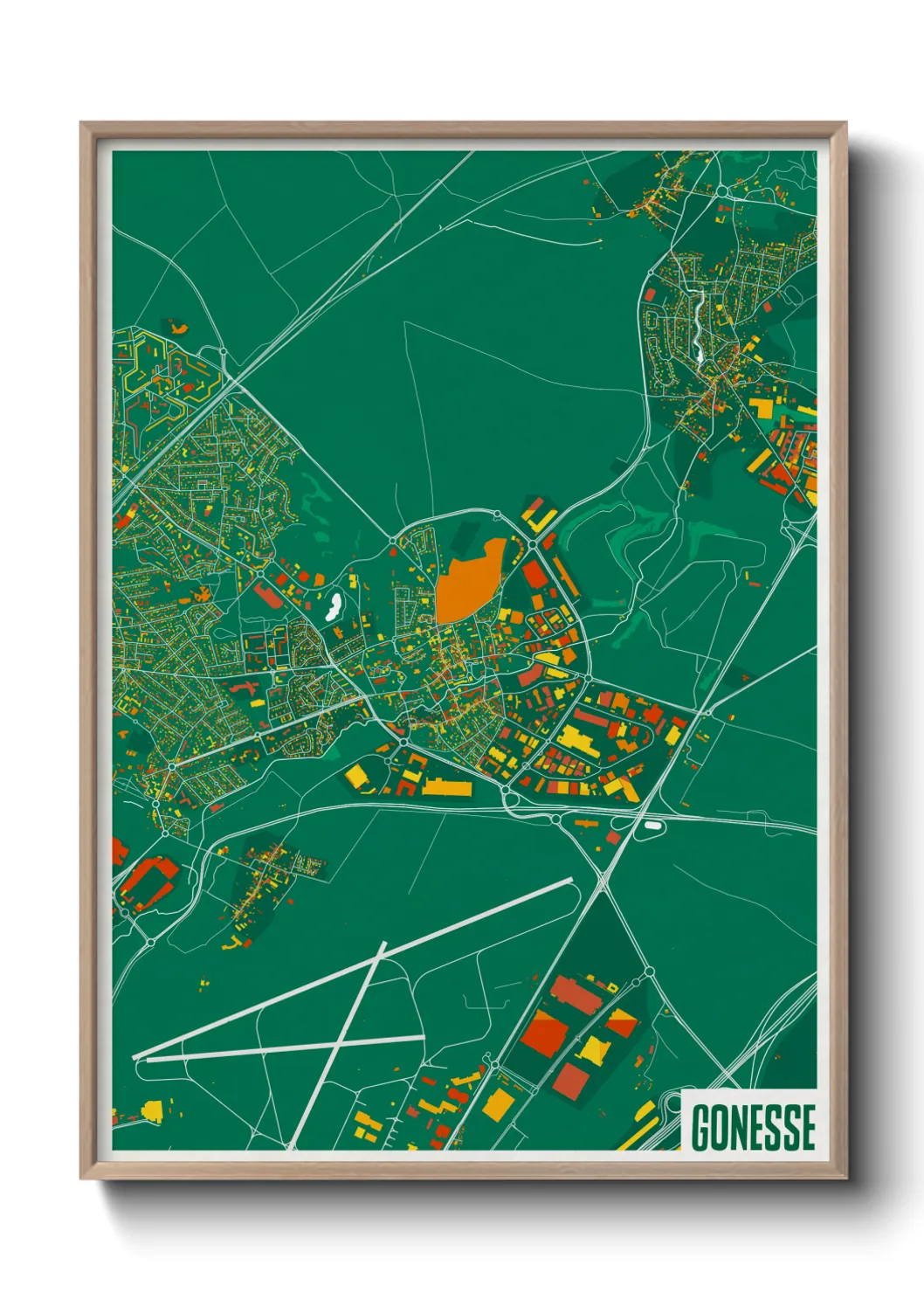 Une affiche de carte sur Gonesse