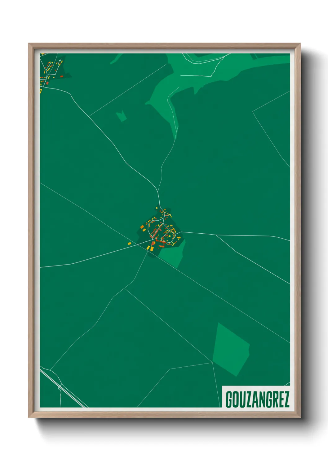 Une affiche de carte sur Gouzangrez