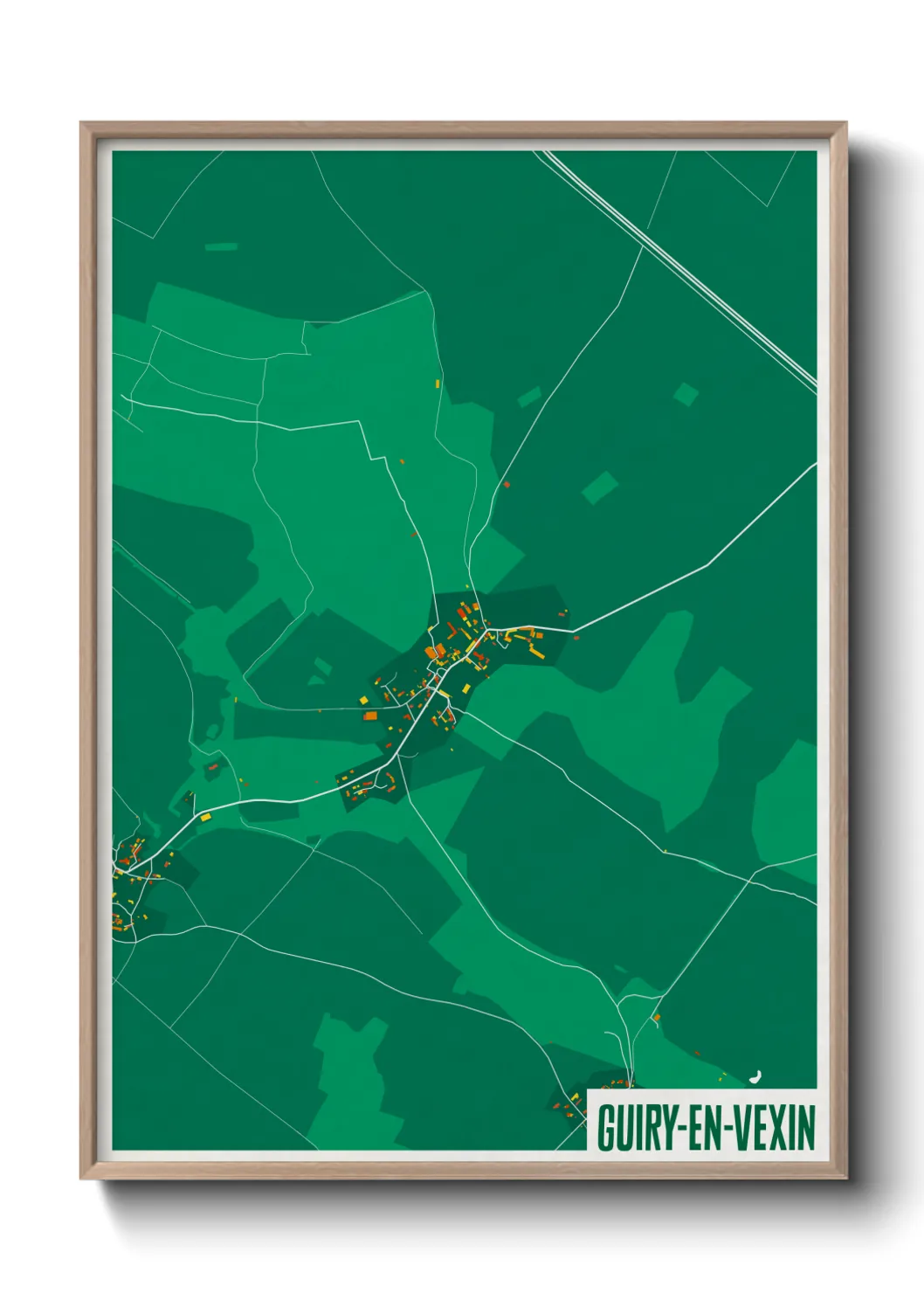 Une affiche de carte sur Guiry-en-Vexin