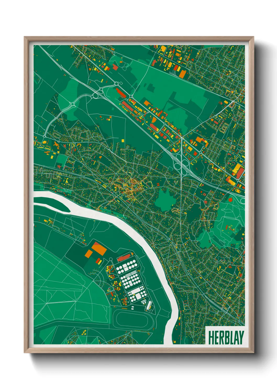 Une affiche de carte sur Herblay