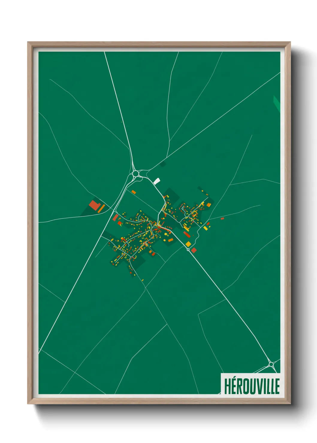 Une affiche de carte sur Hérouville