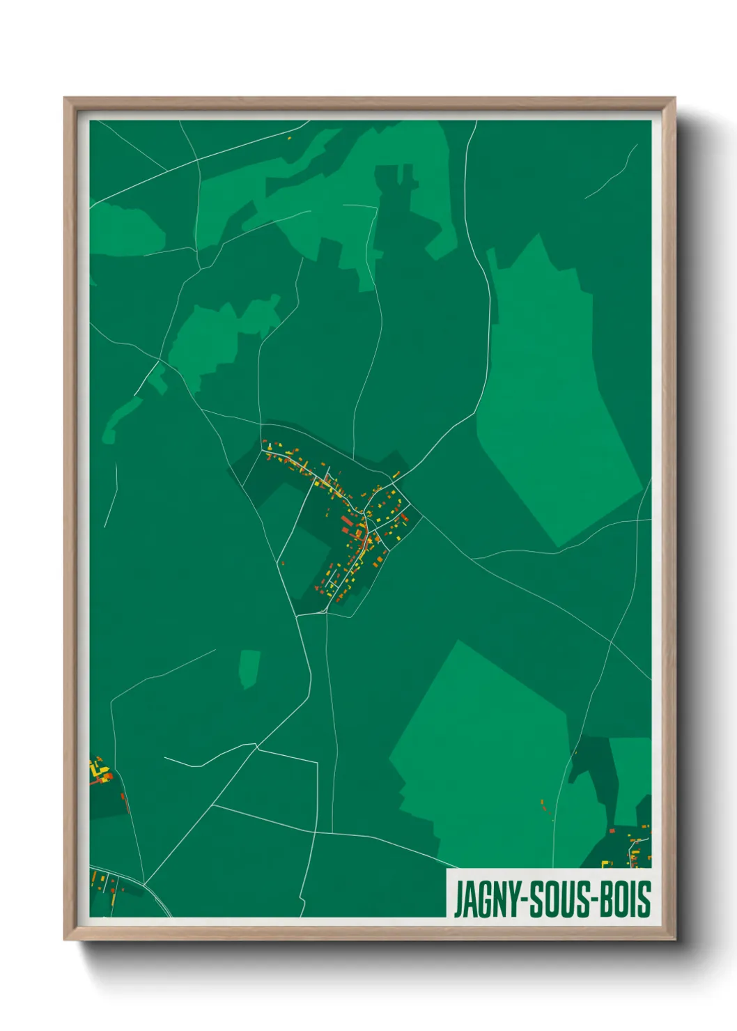 Une affiche de carte sur Jagny-sous-Bois
