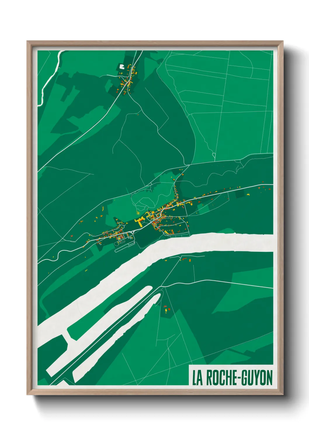 Une affiche de carte sur La Roche-Guyon