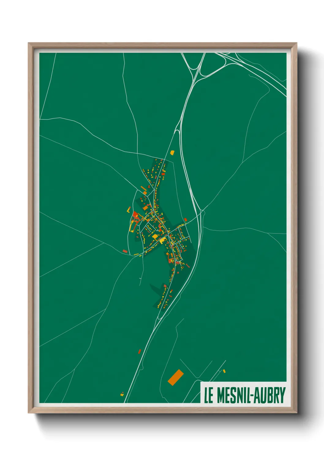 Une affiche de carte sur Le Mesnil-Aubry