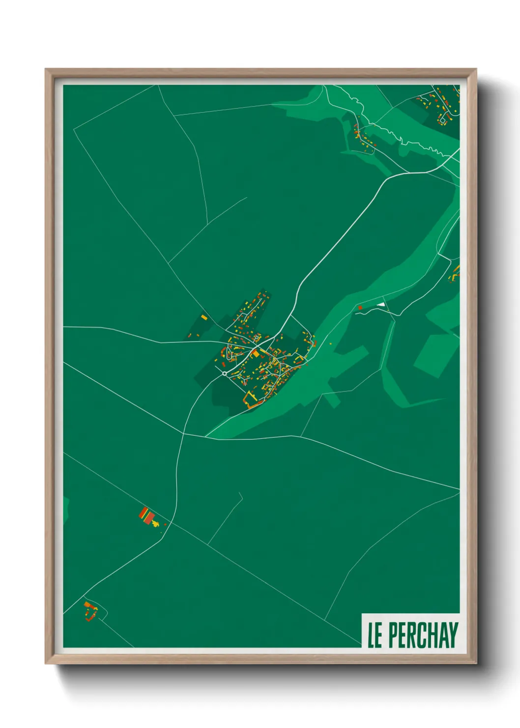 Une affiche de carte sur Le Perchay