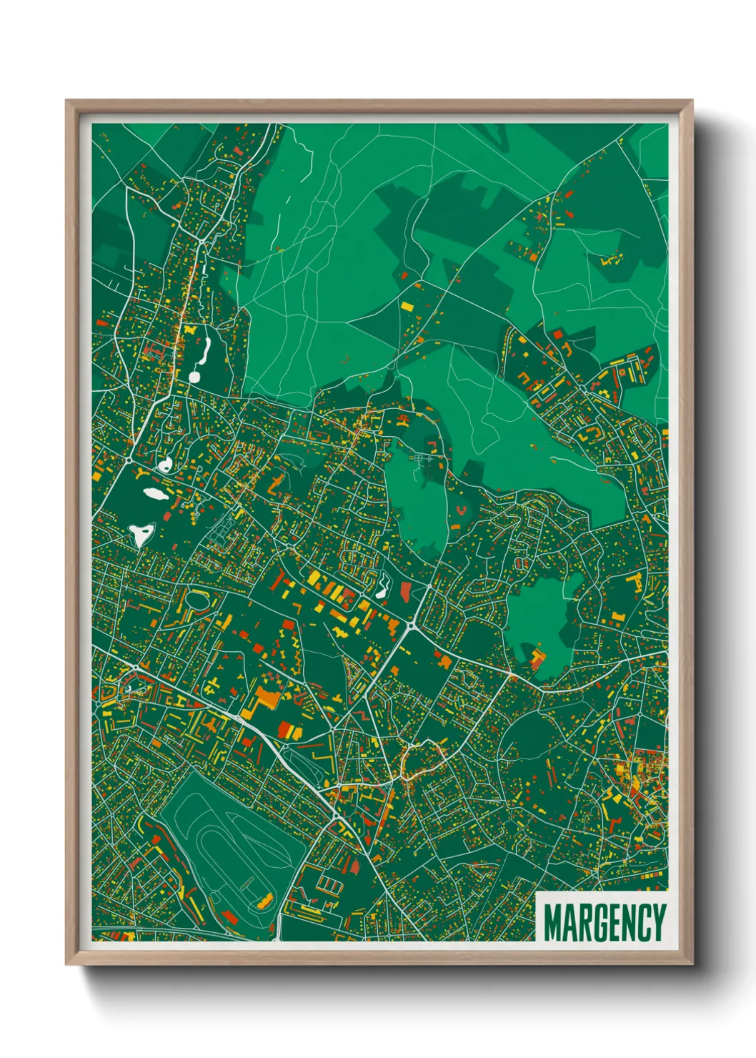 Une affiche de carte sur Margency