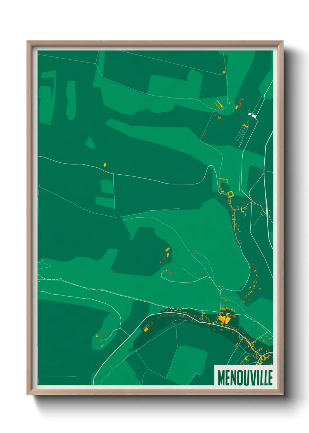 Une affiche de carte sur Menouville