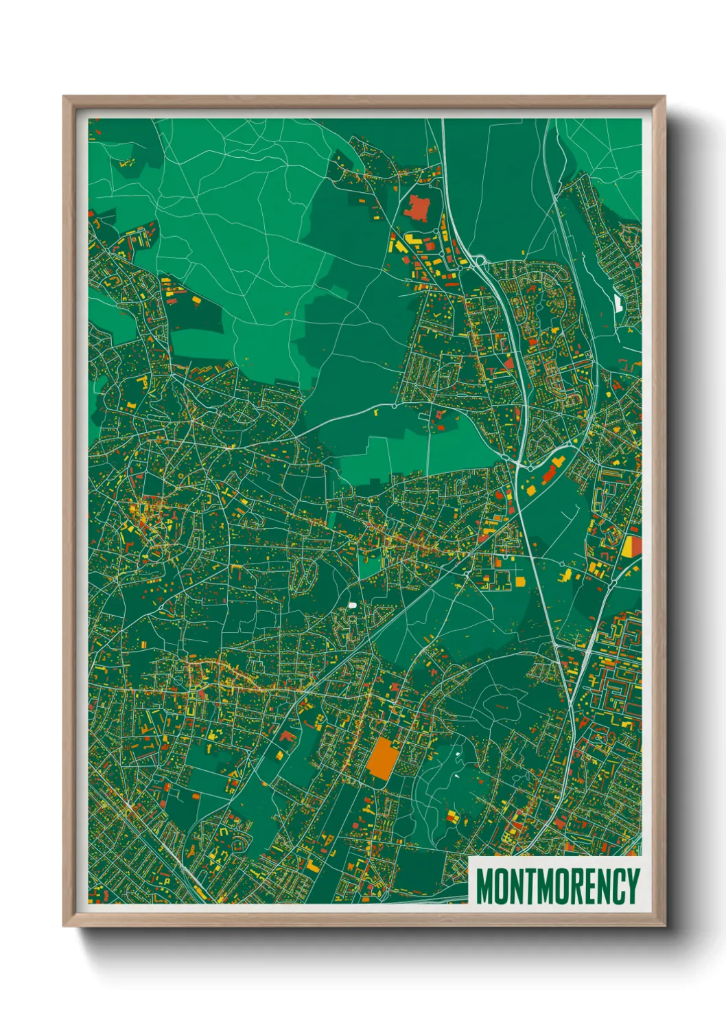 Une affiche de carte sur Montmorency