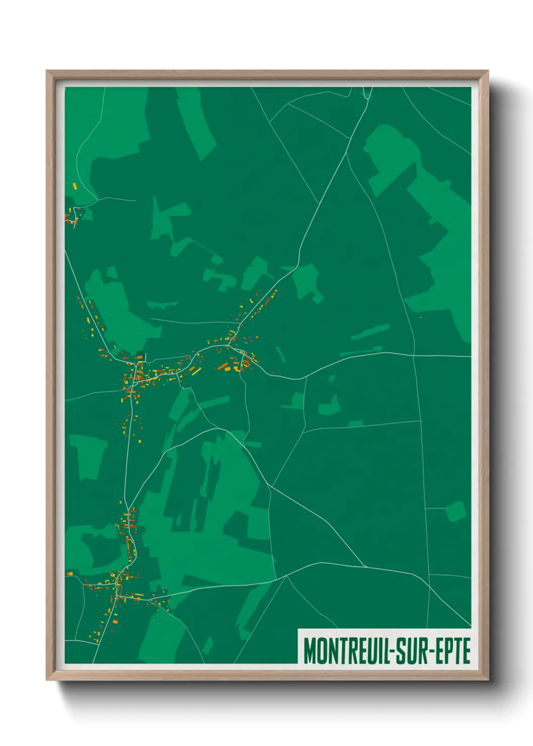 Une affiche de carte sur Montreuil-sur-Epte