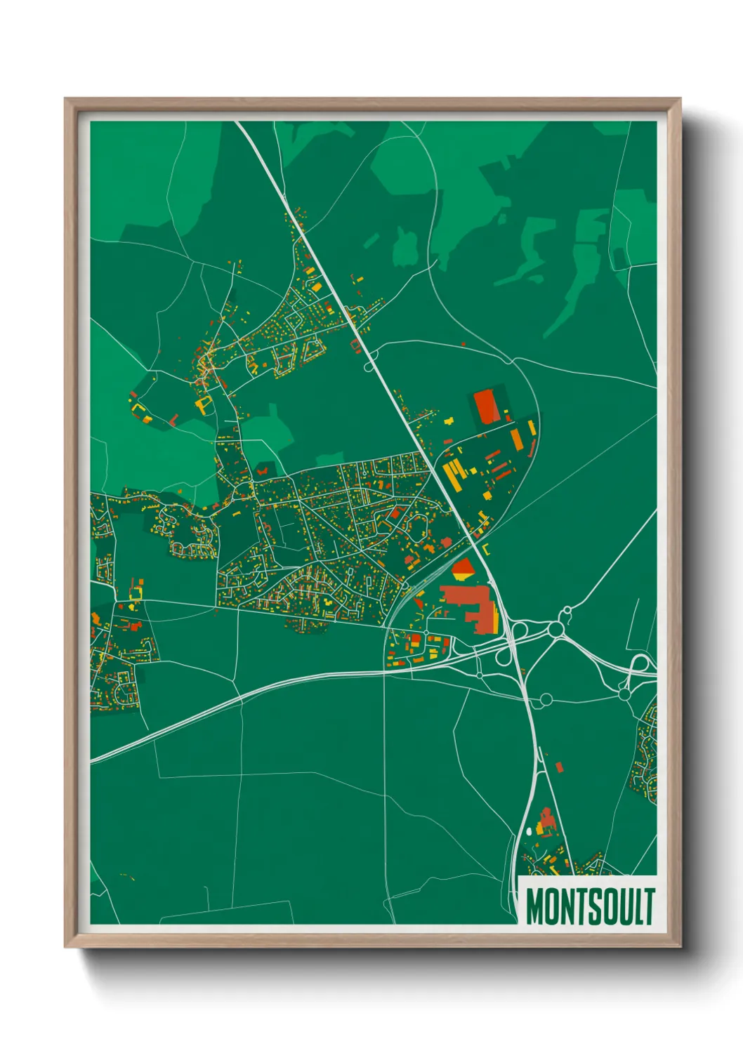 Une affiche de carte sur Montsoult