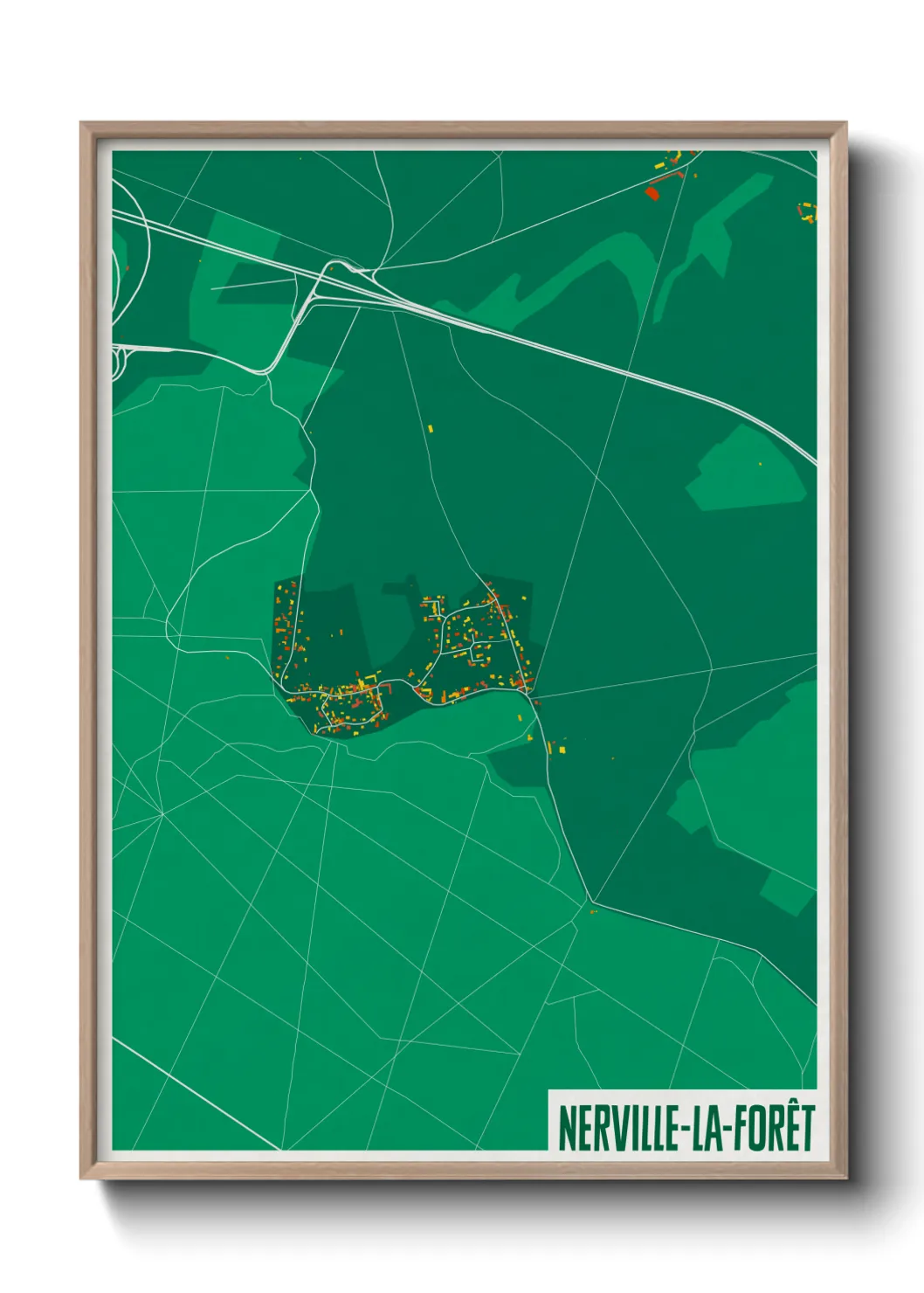 Une affiche de carte sur Nerville-la-Forêt
