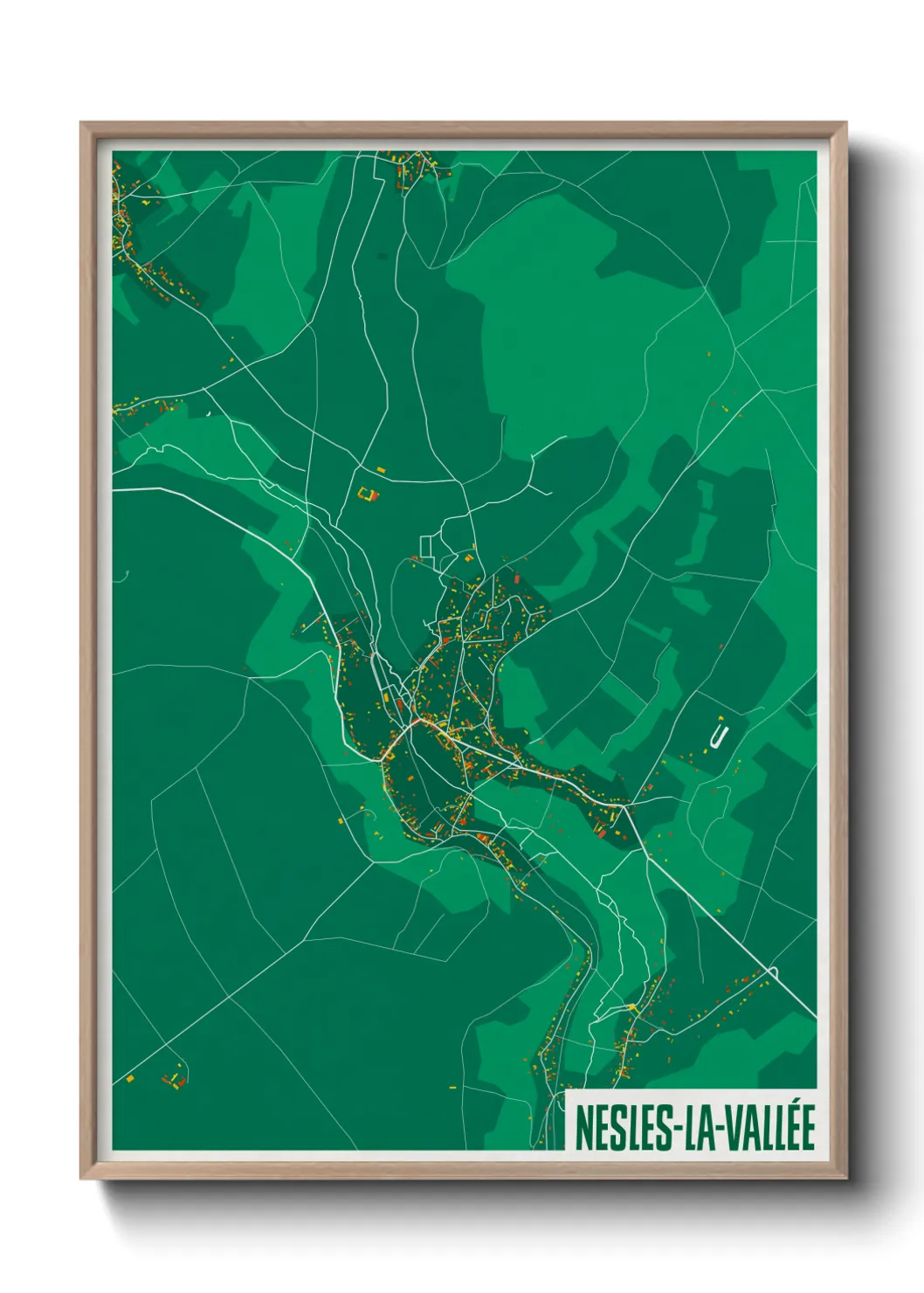Une affiche de carte sur Nesles-la-Vallée