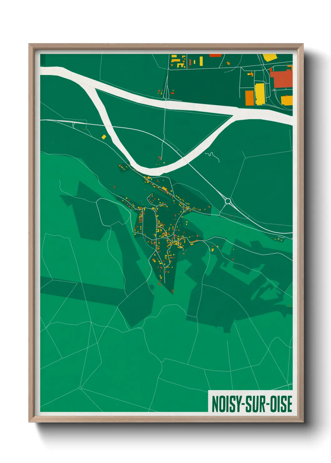 Une affiche de carte sur Noisy-sur-Oise