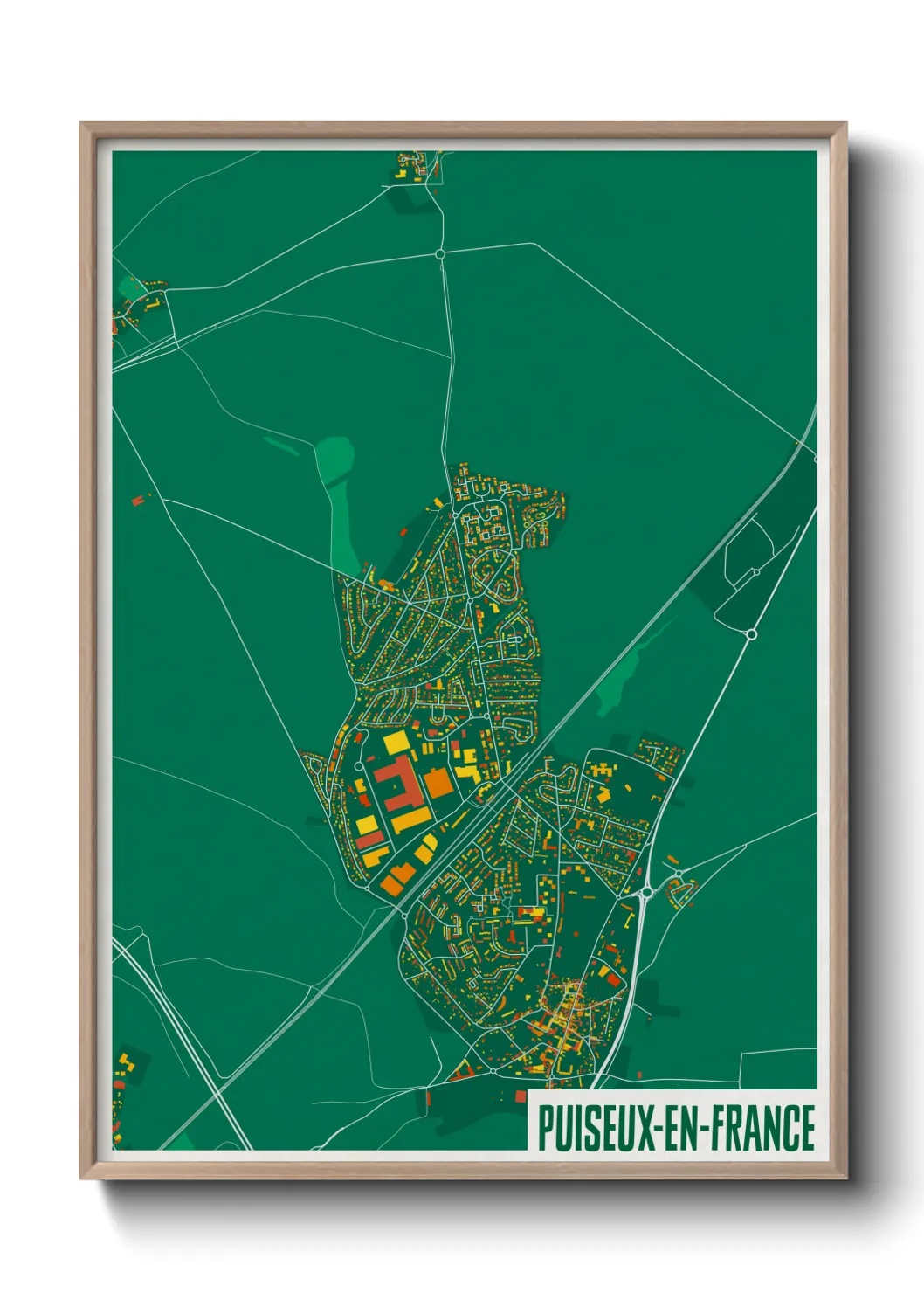 Une affiche de carte sur Puiseux-en-France