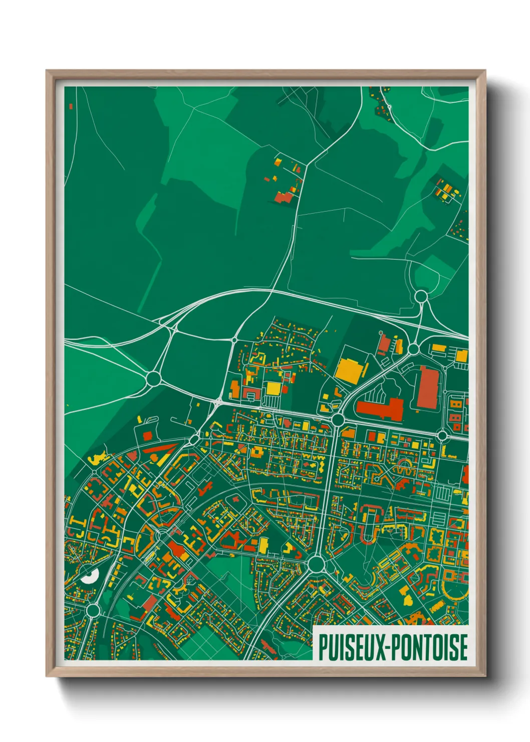 Une affiche de carte sur Puiseux-Pontoise