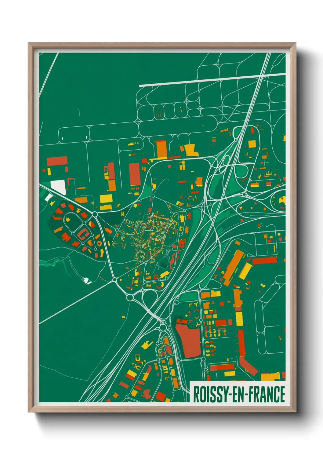 Une affiche de carte sur Roissy-en-France