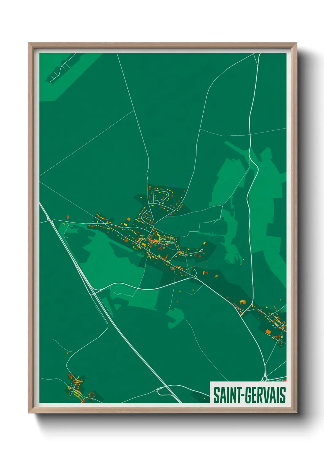 Une affiche de carte sur Saint-Gervais