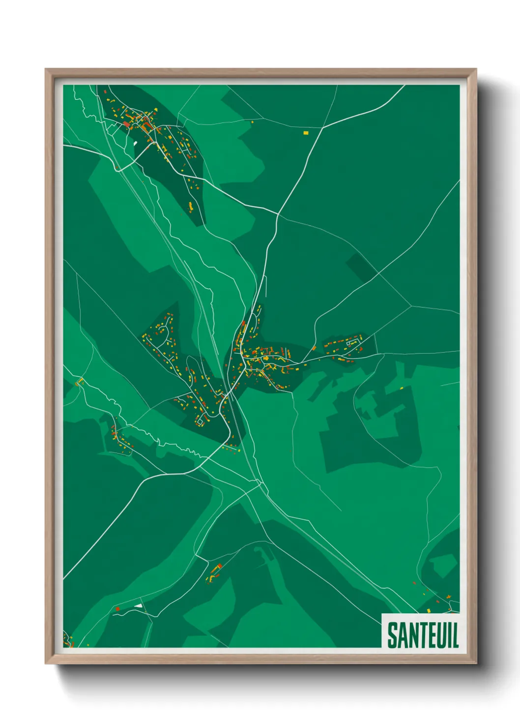 Une affiche de carte sur Santeuil