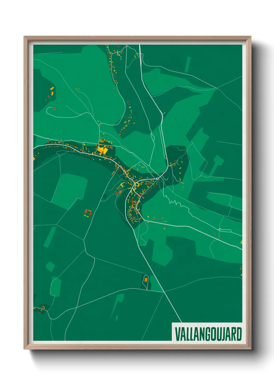 Une affiche de carte sur Vallangoujard