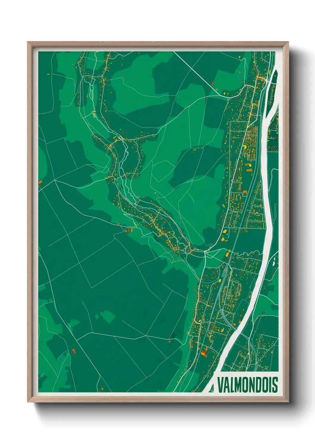 Une affiche de carte sur Valmondois