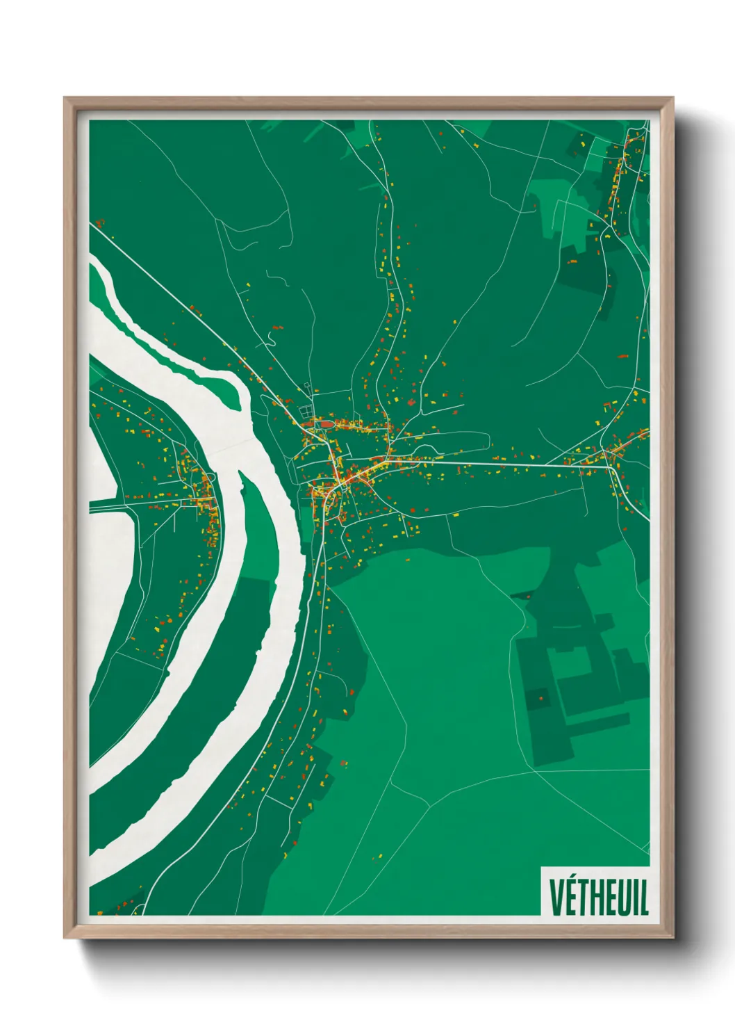 Une affiche de carte sur Vétheuil