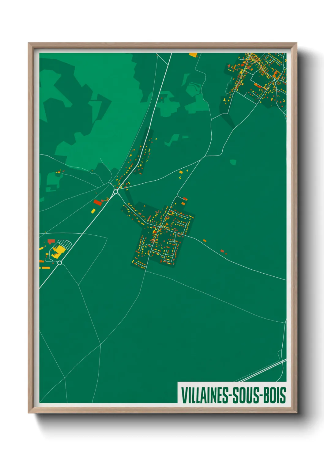 Une affiche de carte sur Villaines-sous-Bois