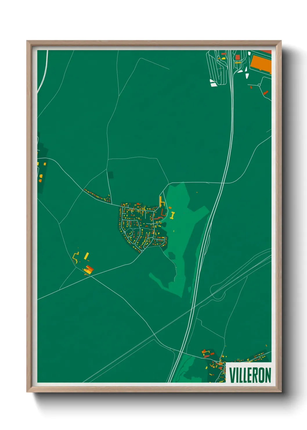 Une affiche de carte sur Villeron