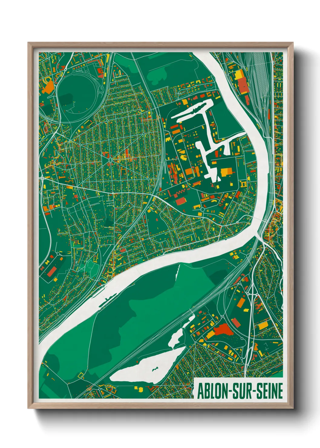 Une affiche de carte sur Ablon-sur-Seine