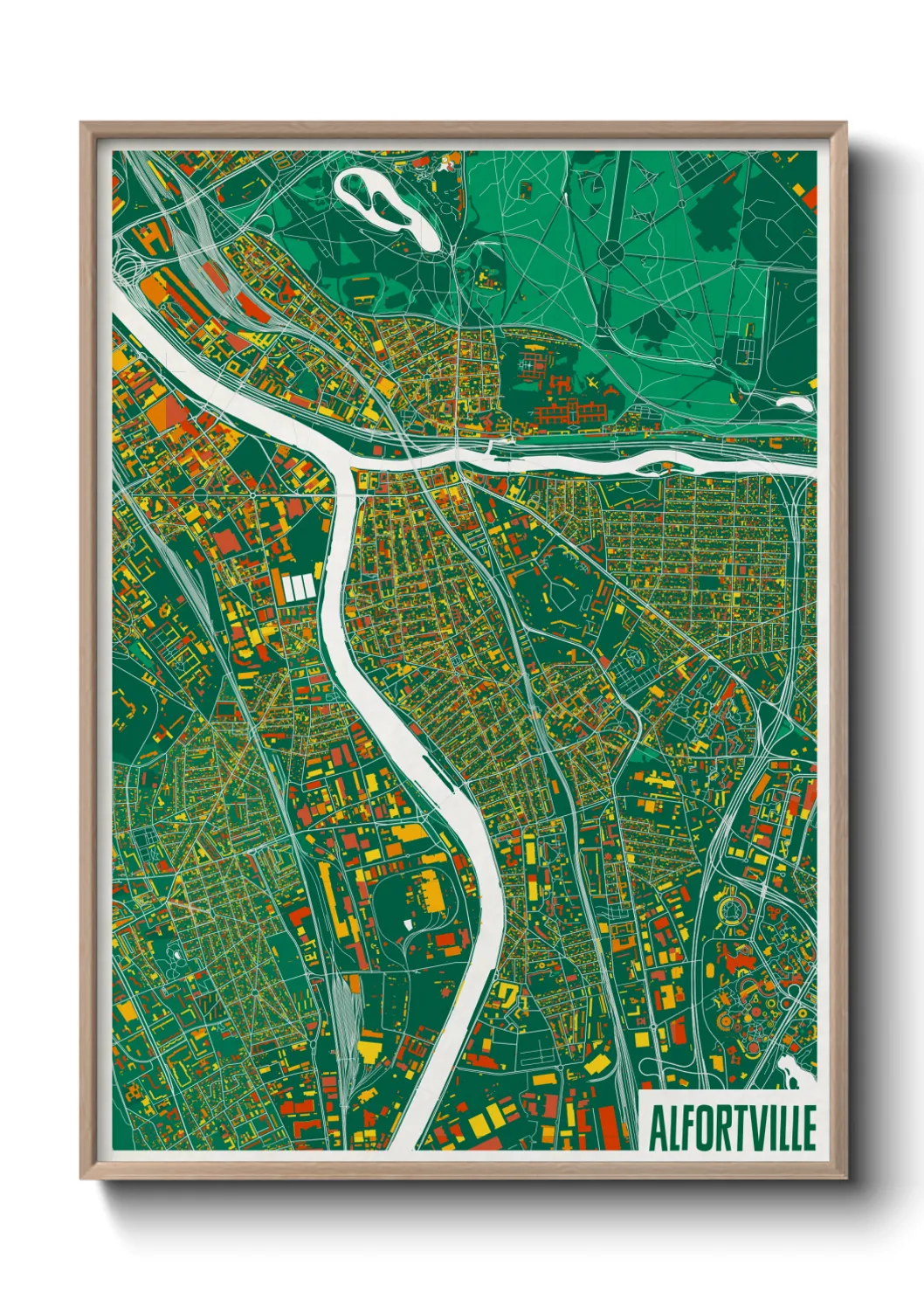 Une affiche de carte sur Alfortville