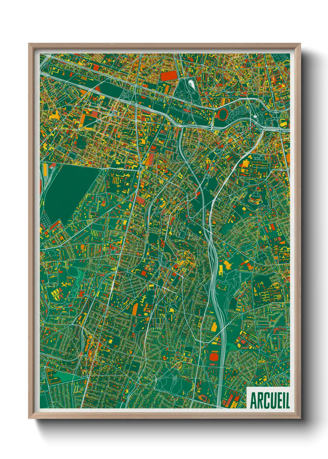 Une affiche de carte sur Arcueil
