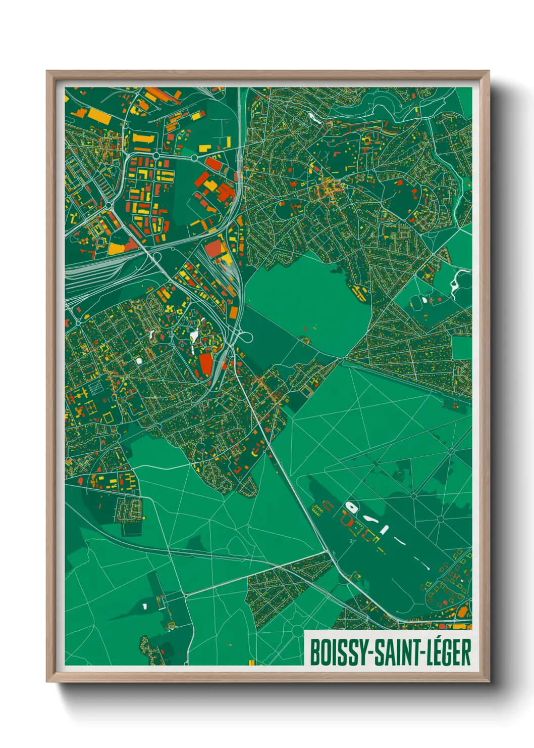 Une affiche de carte sur Boissy-Saint-Léger