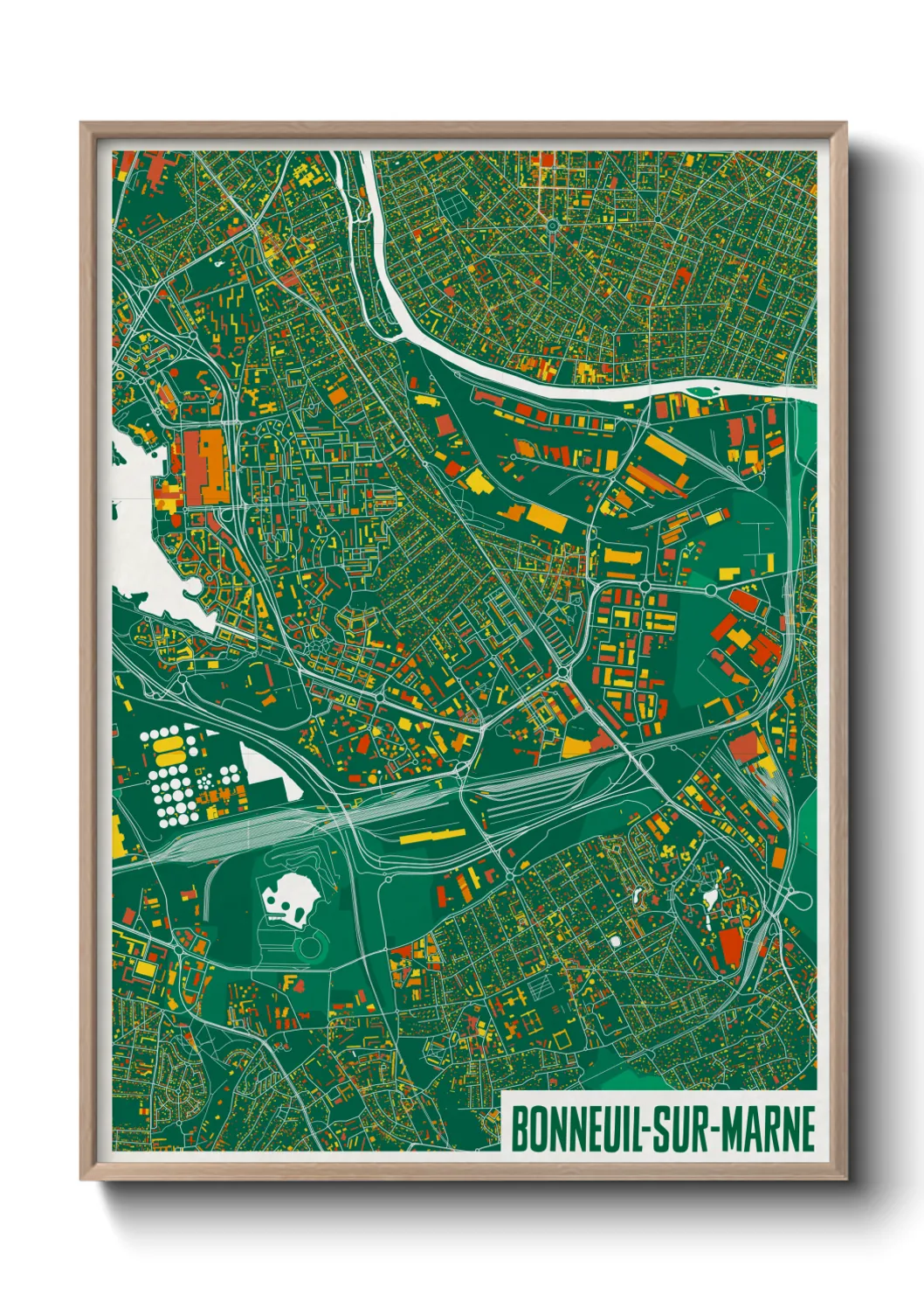 Une affiche de carte sur Bonneuil-sur-Marne