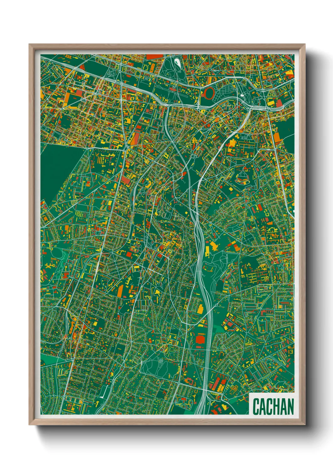 Une affiche de carte sur Cachan