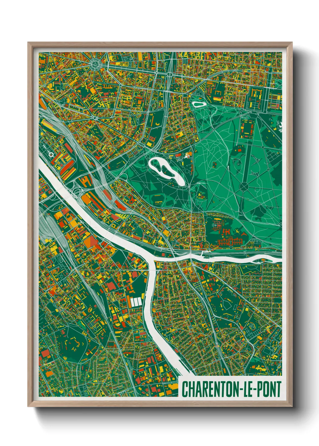 Une affiche de carte sur Charenton-le-Pont