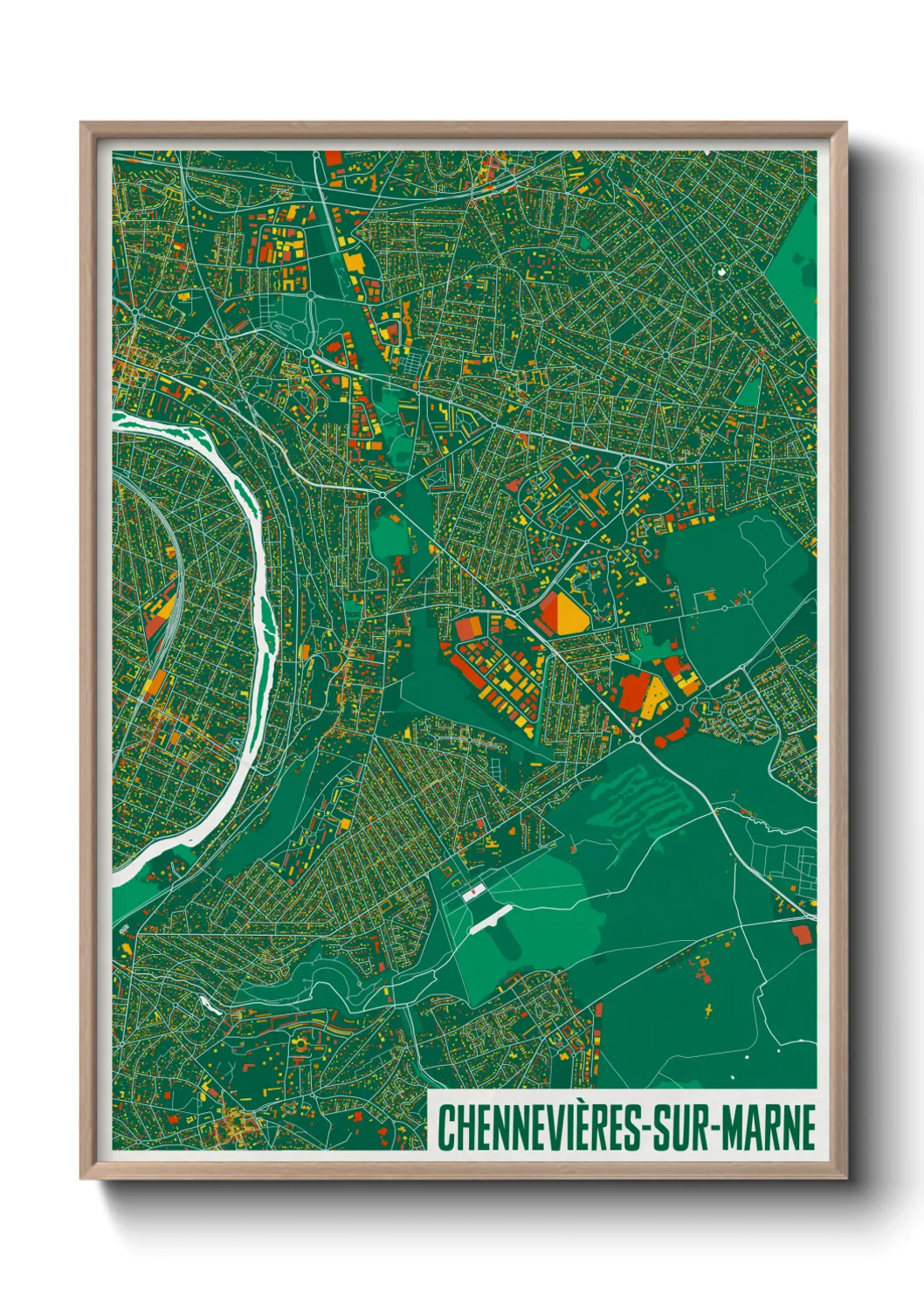 Une affiche de carte sur Chennevières-sur-Marne